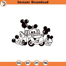 cars svg tow mater svg png clipart dxf disneyland snacks , cut file outline silhouette 1