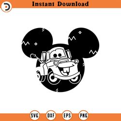 cars svg tow mater svg png clipart dxf clipart, cut file cricut outline silhouette 1