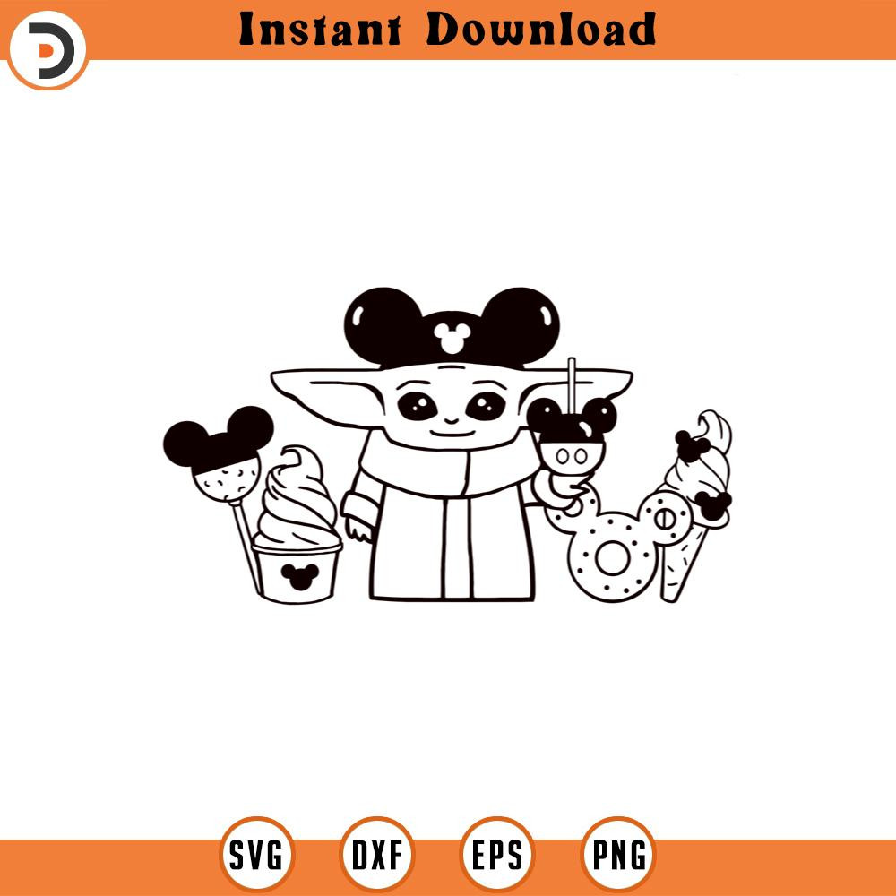 SVG4646-Baby Yoda SVG png snacks ears , clipart vector cut file outline.jpg