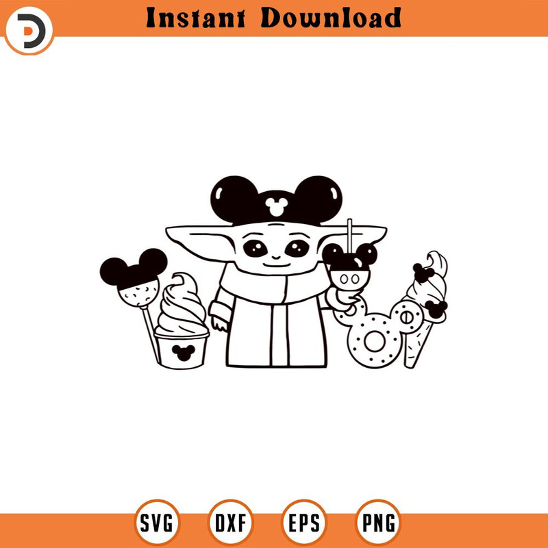 SVG4646-Baby Yoda SVG png snacks ears , clipart vector cut file outline.jpg