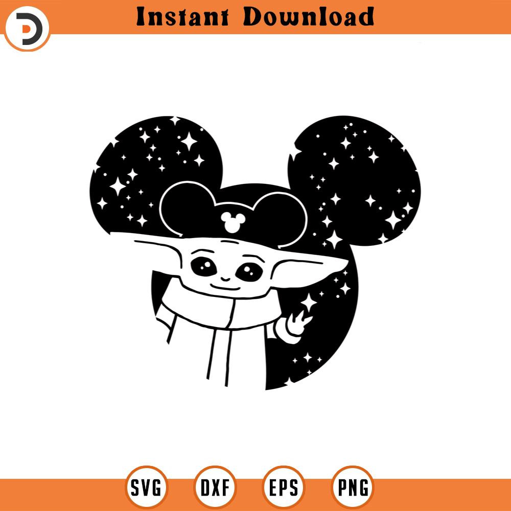 SVG4649-Baby Yoda SVG ears clipart Silhouette , Vector file , cut file.jpg