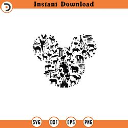 african mickey svg,safari svg,zoo trip,mickey mouse silhouette png, cartoon character cut file dxf, cricut,mickey music
