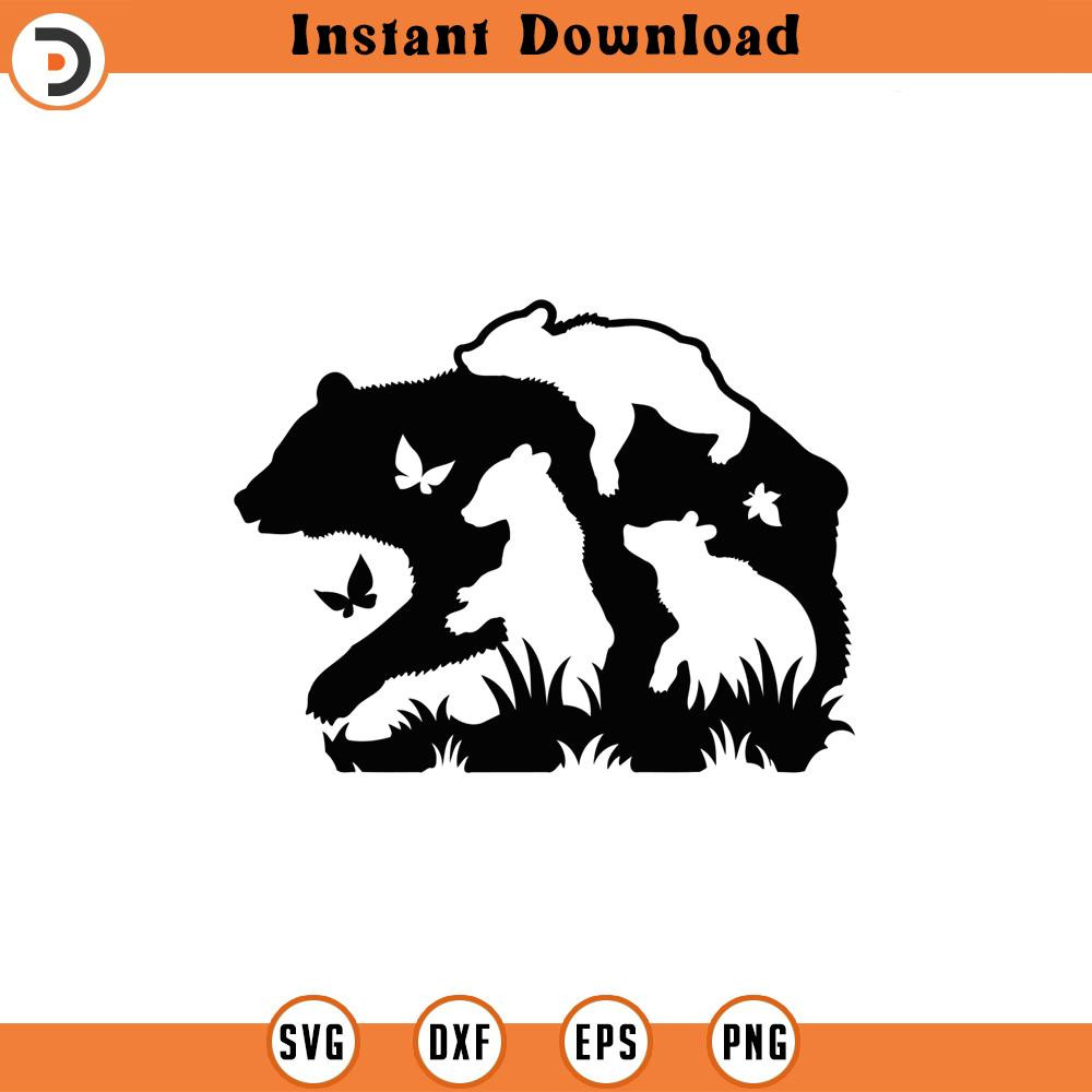 SVG4984-Mama Bear Svg, Png, Eps, Pdf Files, Three Cubs Svg, Bear Mama Svg, Mama Baby Bear Svg, Mom Life Svg, Mother's Day Svg, Mom Svg Files.jpg