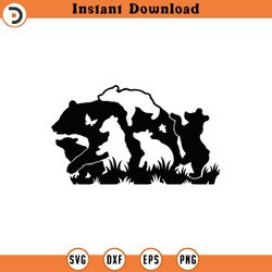 mama bear 5 cubs svg, png, eps, pdf files, mama bear svg, 5 cubs svg, bear mama svg, mama baby bear svg, mom life svg