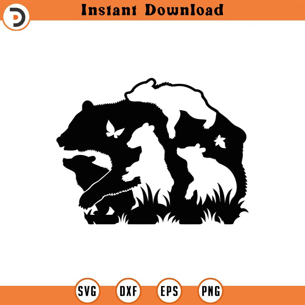SVG4990-Mama Bear 4 Cubs Svg, Png, Eps, Pdf Files, Mama Bear Svg, 4 Cubs Svg, Bear Mama Svg, Mama Baby Bear Svg, Mom Life Svg, Mother's Day Svg.jpg