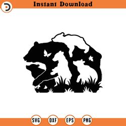 mama bear 5 cubs svg, png, eps, pdf files, mama bear svg, 5 cubs svg, bear mama svg, mama baby bear svg, mom life svg 1