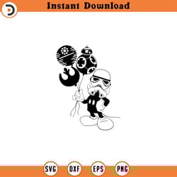 stormtrooper with balloons svg, death star svg, rebellion svg, mouse svg, vinyl cut file, svg, pdf, jpg, png, ai printab