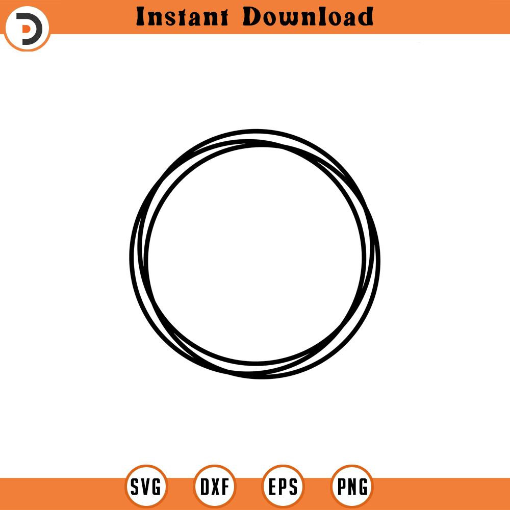 SVG712-Circle Frame svg, Sketch Circle svg, Circle svg, Doodle Circle Cricut svg, Doodle Circle Silhouette svg, Thick Layered Circle Frame Svg.jpg