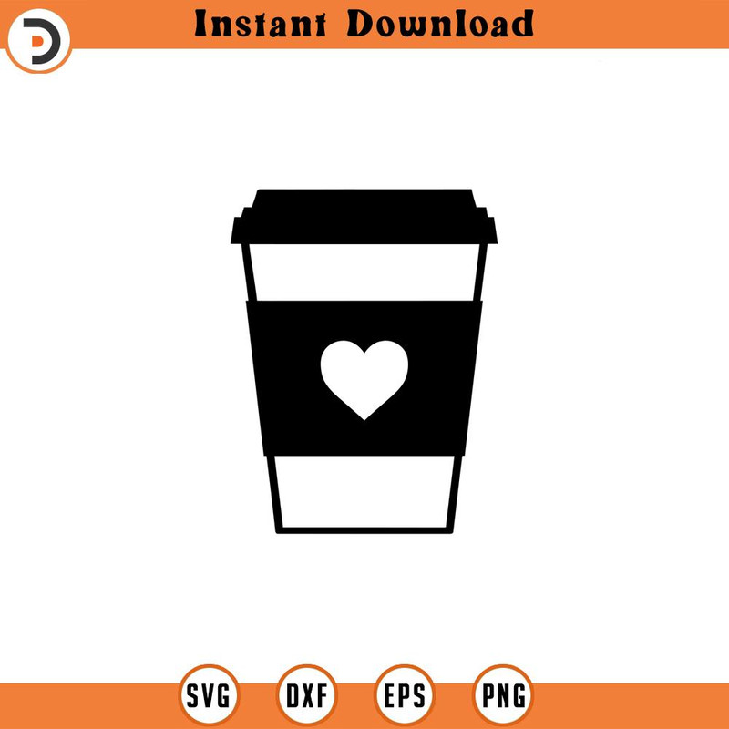 SVG722-Coffee Svg, Coffee Cup Svg, Coffe Cup Heart Svg, Coffee Cup With Heart Svg, Latte Svg, Latte Cut File, Coffee Cup Cut File.jpg