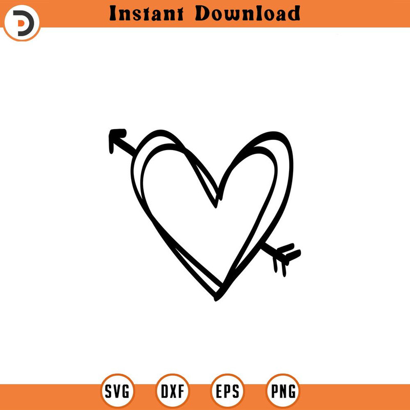 SVG757-Doodle Heart svg, Arrow Heart Svg, Drawn Heart svg, Valentine's Day svg, Valentine's Day, Valentine's Day Shirt, Valentine Svg, Heart svg.jpg