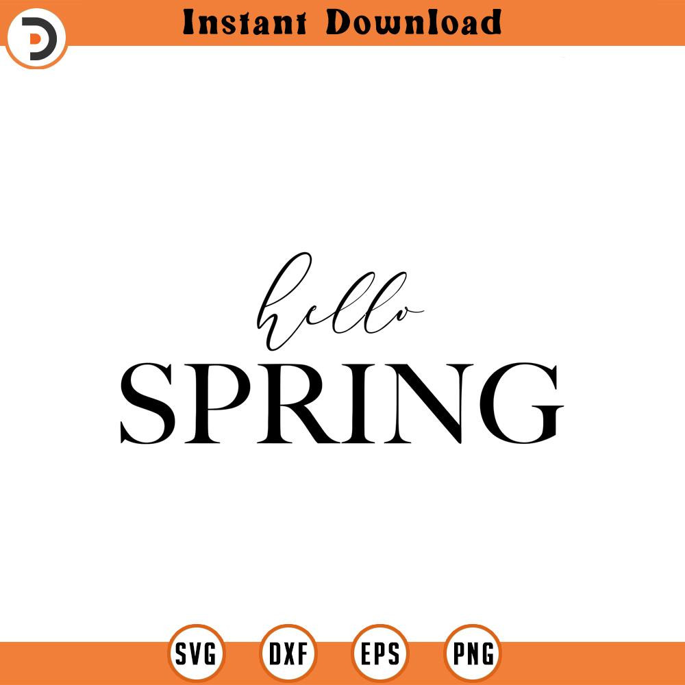 SVG834-Hello Spring Svg, Spring Svg, Spring Cut File, Spring Welcome Sign Svg, Spring Sign Svg, Spring Door Sign Svg, Hello Spring Cut File 3.jpg