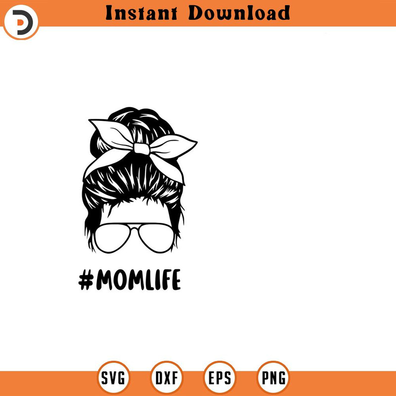 SVG924-Momlife Svg, Messy Bun Hair Svg, Momlife Png, Mom Life Svg, Mom Bun Svg, Kid Life Svg, Kid Life Png, Layered Mom Skull Svg, Mom Cut File.jpg