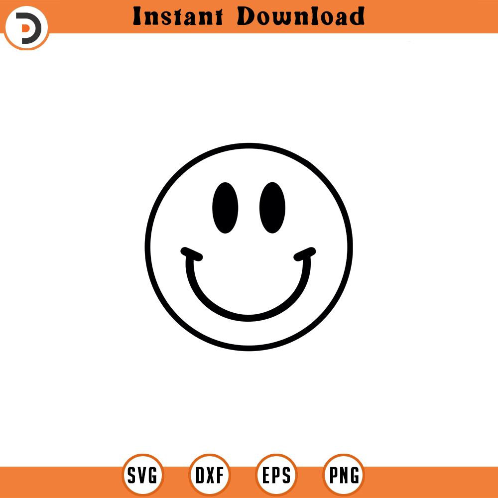 SVG984-Smiley Face Svg, Happy Face SVG, Smiley Face Clipart, Happy Svg, Smiley Face Silhouette Cut File, Cricut, Smiley Face Cut File.jpg
