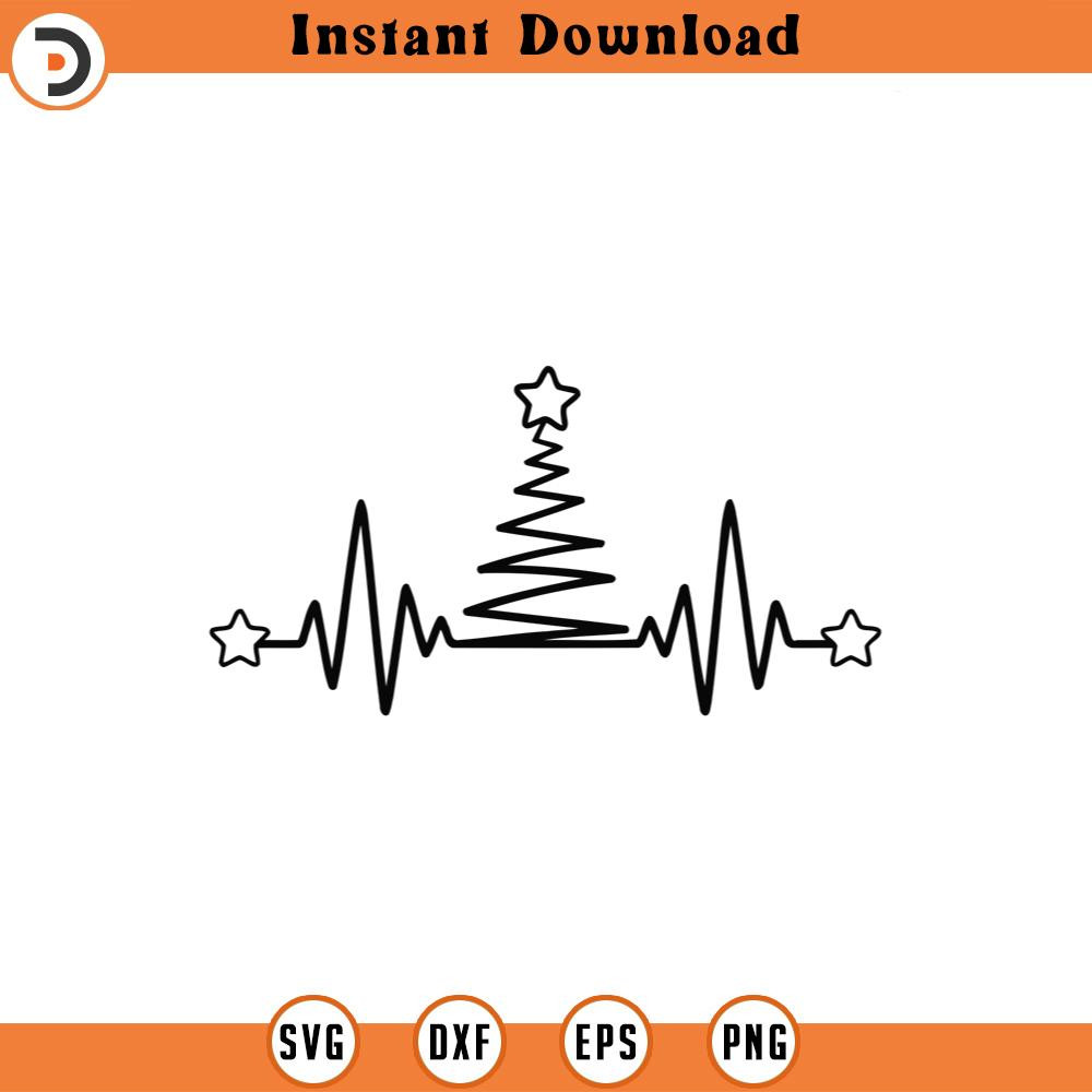 SVG5201-Heartbeat Line Tree Svg, Png, Eps, Pdf Files, Christmas Vibes Svg, Xmas Vibes, Christmas Shirt Svg, Christmas Tree Svg, Christmas Mug Svg.jpg