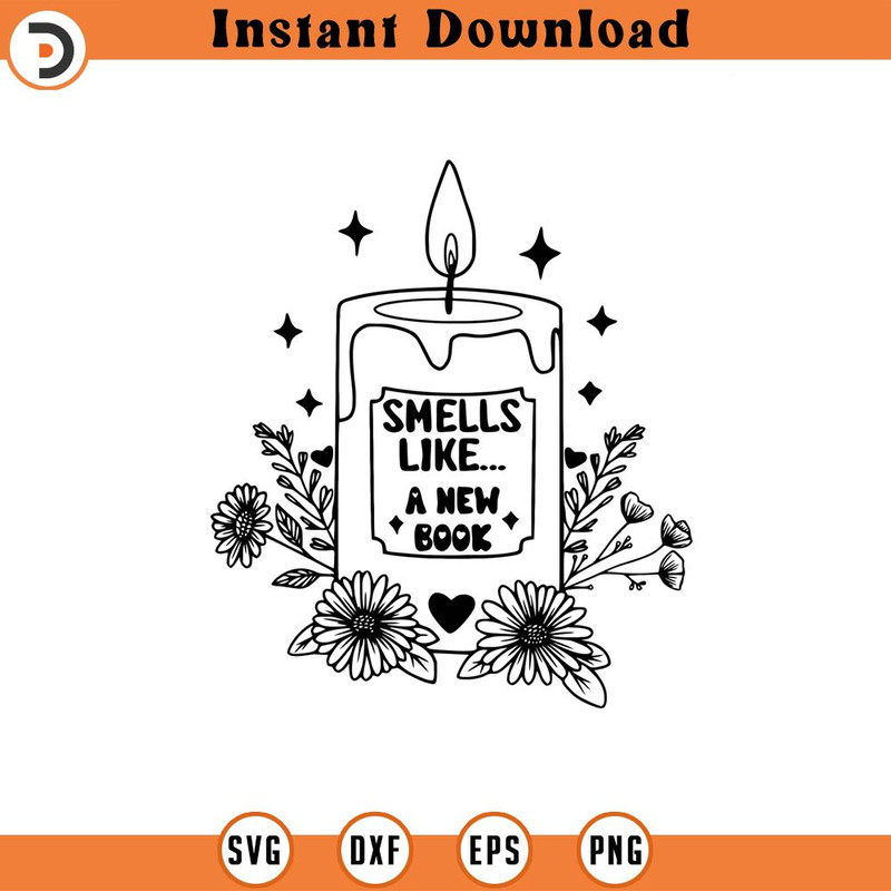 160524251-Smells Like A New Book Line Art Graphic SVG Silhouette, Cricut File .jpg