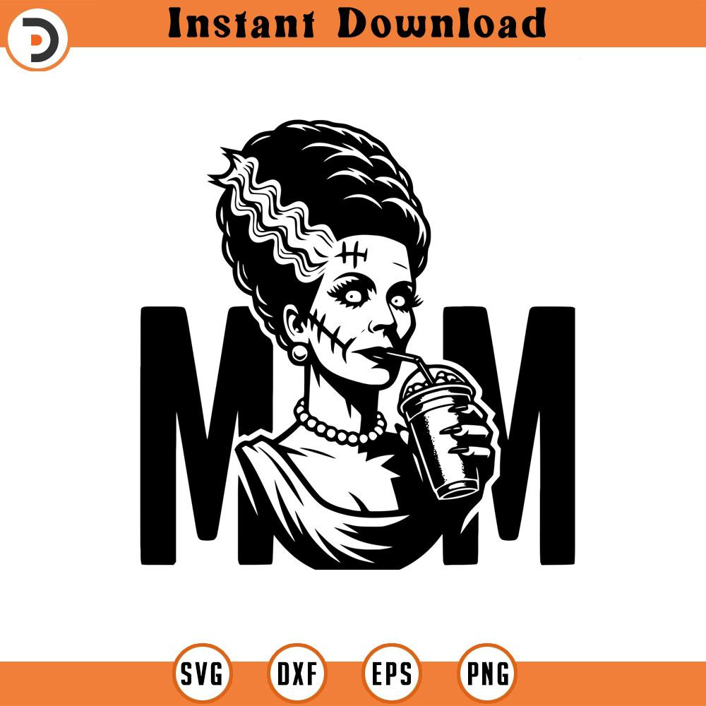 160524267-Momster Graphic Bride of Frankenstein Mom Iced SVG Silhouette, Cricut File .jpg