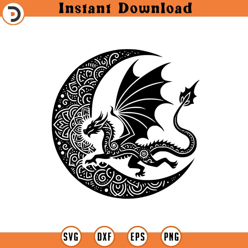 160524269-Mandala Dragon Graphic Gift for Bookworms Fantas SVG Silhouette, Cricut File .jpg