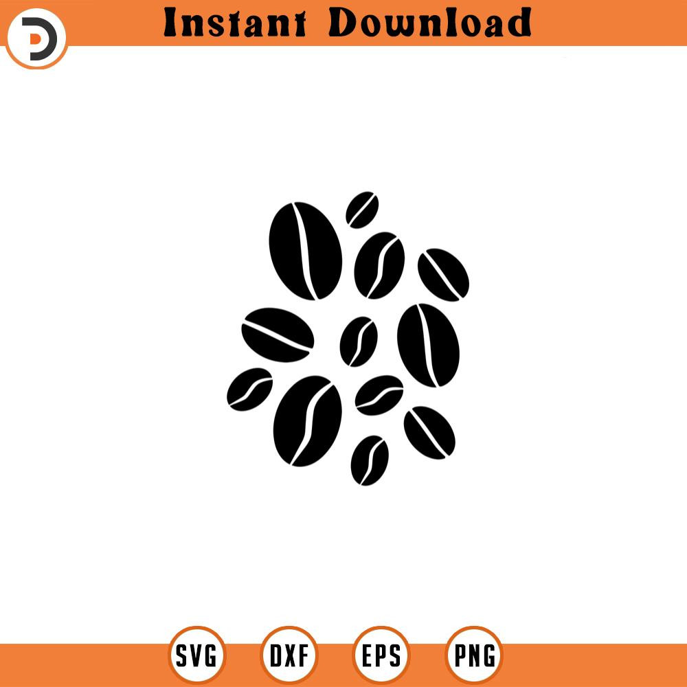 SVG16052450-Coffee bean svg Coffee bean cluster svg coffee, Silhouette SVG Download.jpg