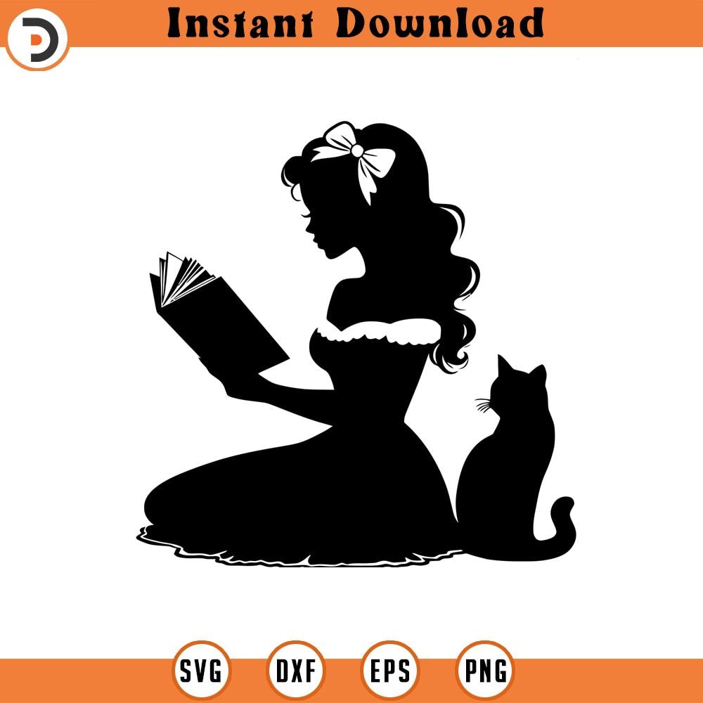 160524292-Coquette Cat Reader PNG DXF Commercialhkg SVG Silhouette, Cricut File .jpg