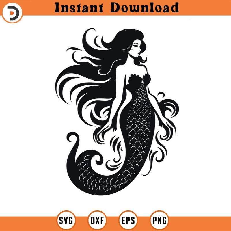 SVG1505246- Ariel Princess SVG Silhouette, Cricut File.jpg