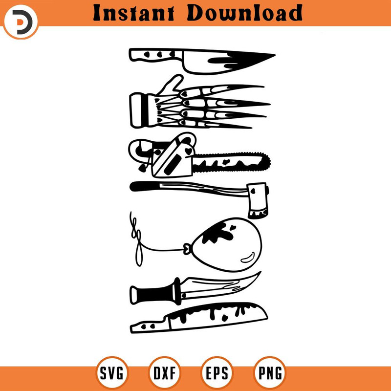 SVG15052426- Weapons Horror Movie Characters SVG Silhouette, Cricut File.jpg