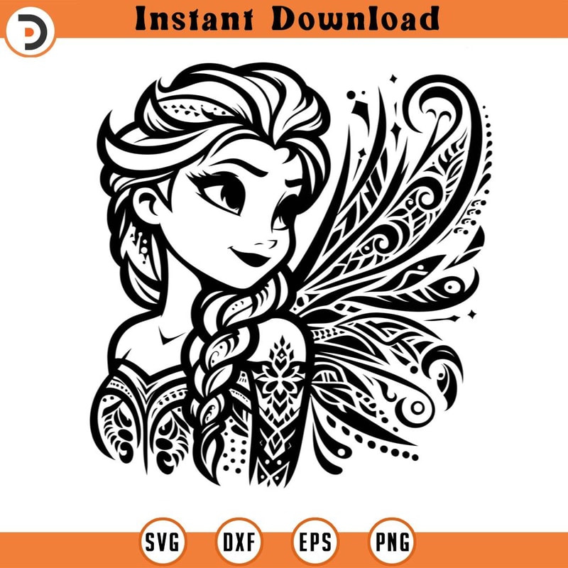 SVG15052433- Elsa Frozen Mandala SVG Silhouette, Cricut File.jpg