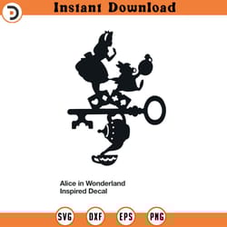 alice in wonderland inspired decal svg silhouette, cricut file