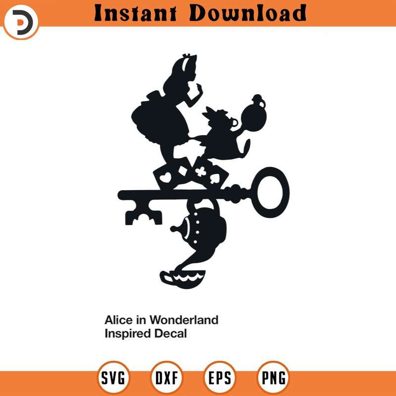 SVG15052443- Alice In Wonderland Inspired Decal SVG Silhouette, Cricut File.jpg
