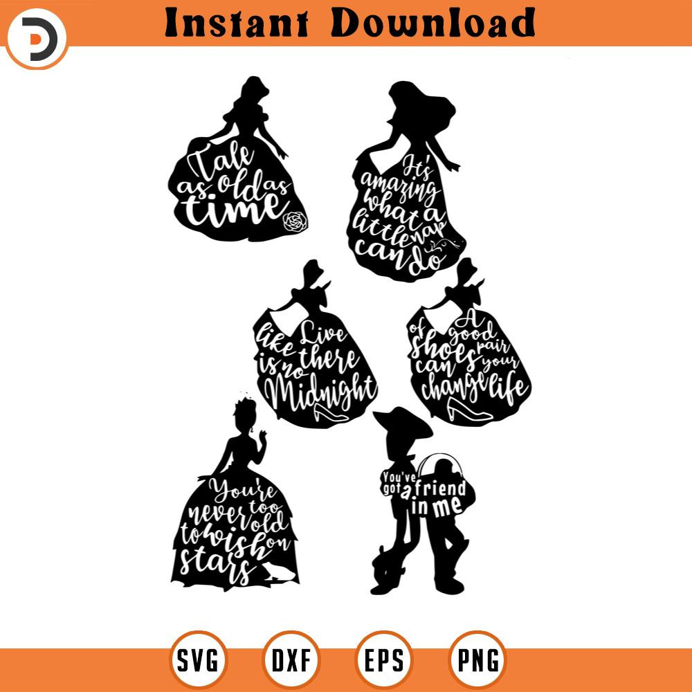 SVG15052460- Disney Princess SVG Silhouette, Cricut File.jpg