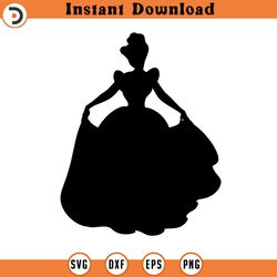 cinderella princess svg silhouette, cricut file