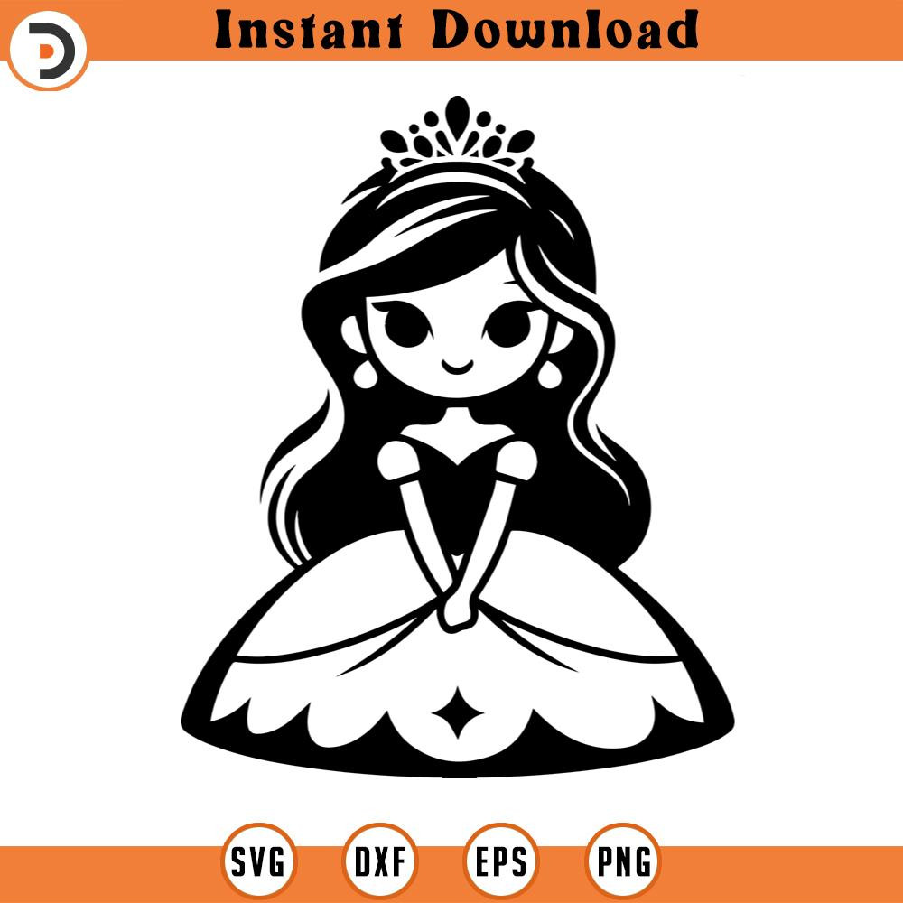 SVG15052483- Princess Baby SVG Silhouette, Cricut File.jpg