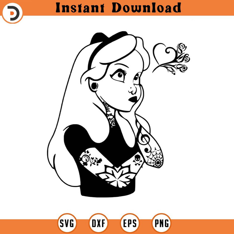 SVG150524137- Alice In Wonderland, Punk Princess SVG Silhouette, Cricut File.jpg