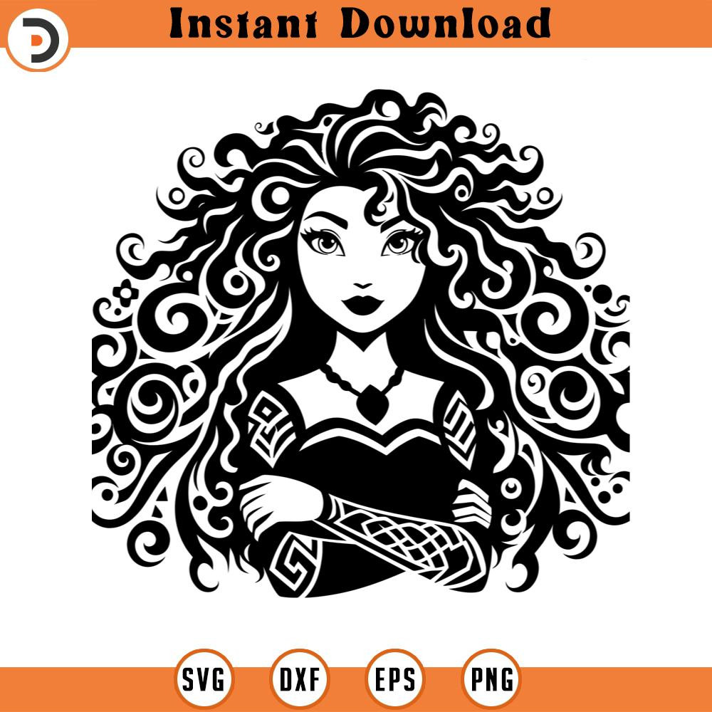 SVG150524144- Merida Princess SVG Silhouette, Cricut File.jpg