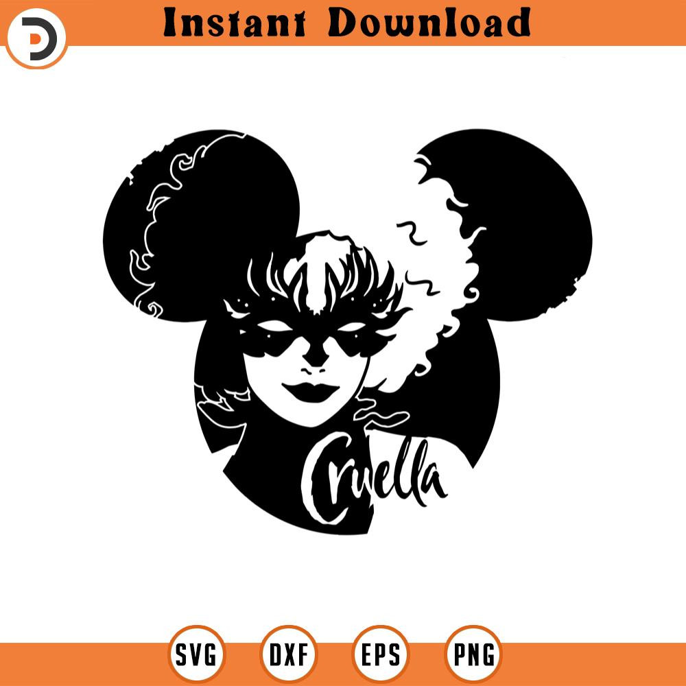 SVG150524180- Cruella Mickey Ears, Cruella Mask, SVG Silhouette, Cricut File.jpg