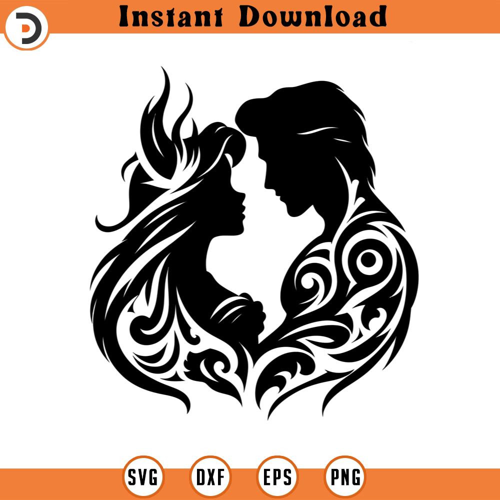 SVG150524185- Romantic Couple, SVG Silhouette, Cricut File.jpg