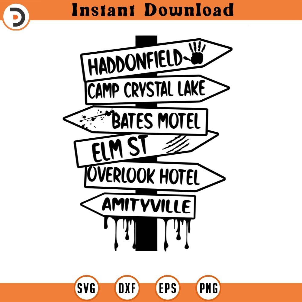 SVG150524196- Haddonfield Camp Crystal Lake Bates Motel Elm ST, SVG Silhouette, Cricut File.jpg