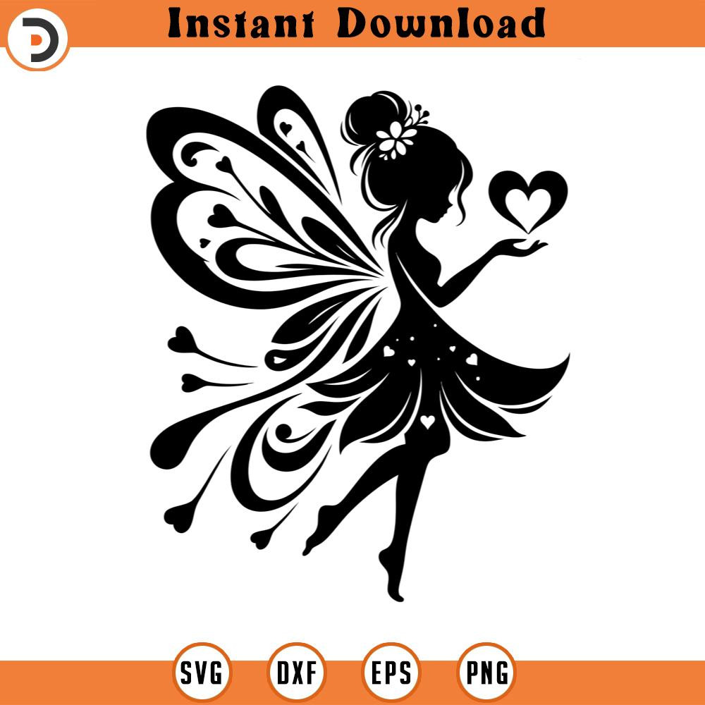 SVG150524217- Tinker Bell Disney Princess Heart SVG Silhouette, Cricut File.jpg