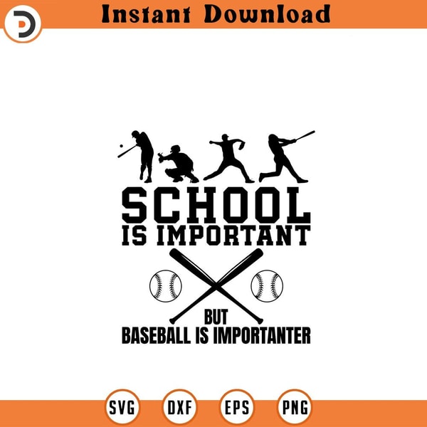 School Baseball Vector Baseball SVG file School is important but baseball | Inspire Uplift