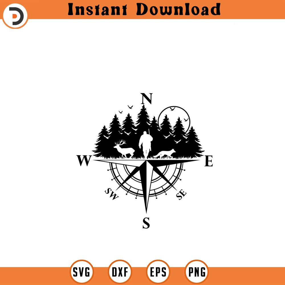 SVG21052445-Hunting SVG file Compass deer hunting SVG.jpg