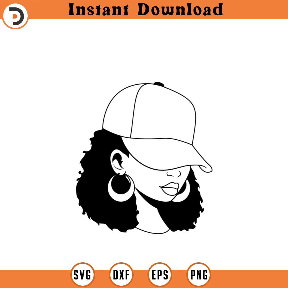 African American Hat Low Woman Silhouette smirk sv 1 PNG.jpg