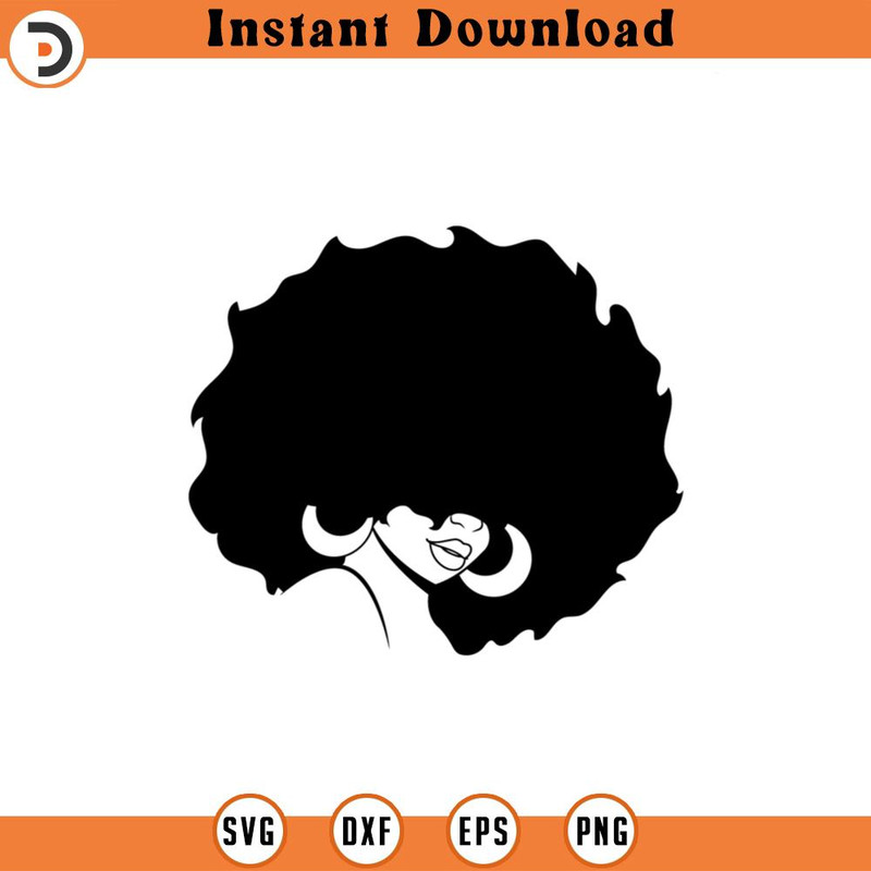 Afro Face Silhouette Cricut svg printable africanyythk PNG.jpg