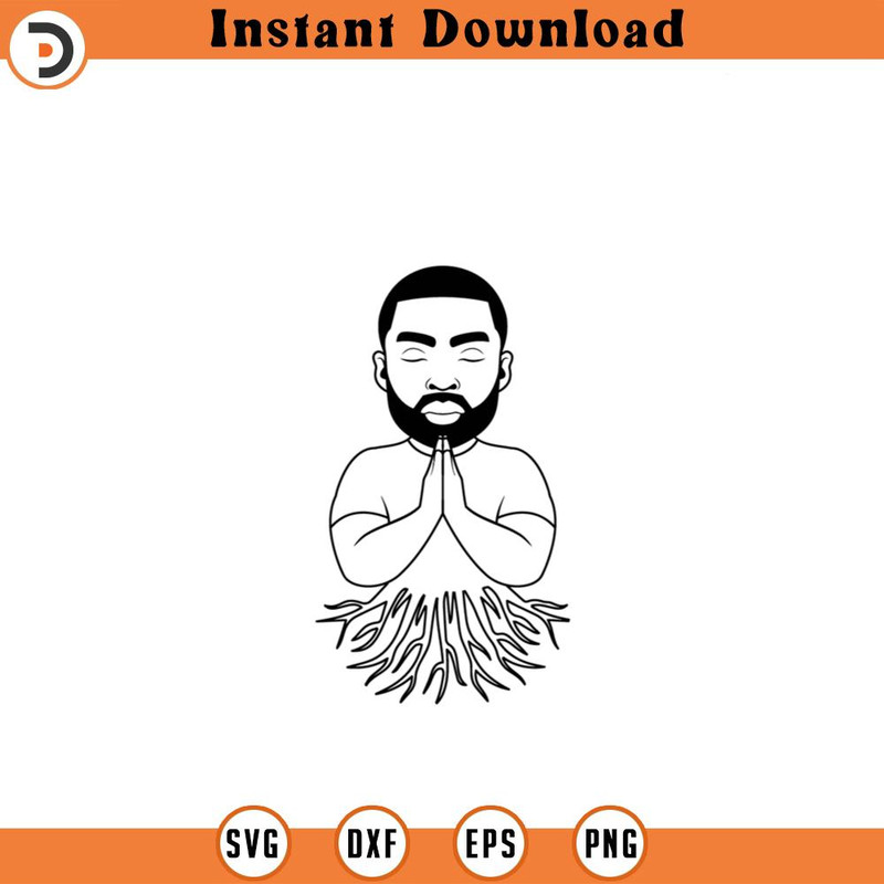 Praying Roots Black Man Outline Silhouette africanyythkg PNG.jpg