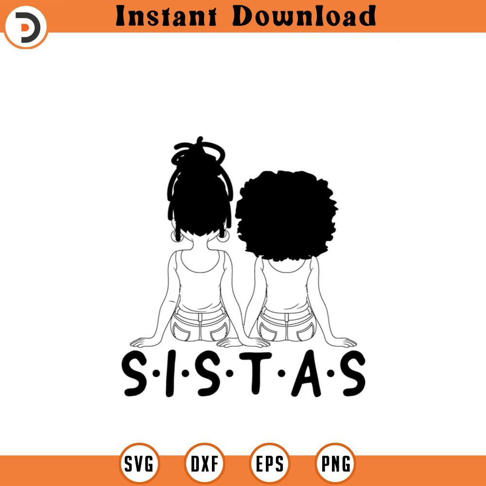Sistas Girls Silhouette african svgblack woman friendsh PNG.jpg