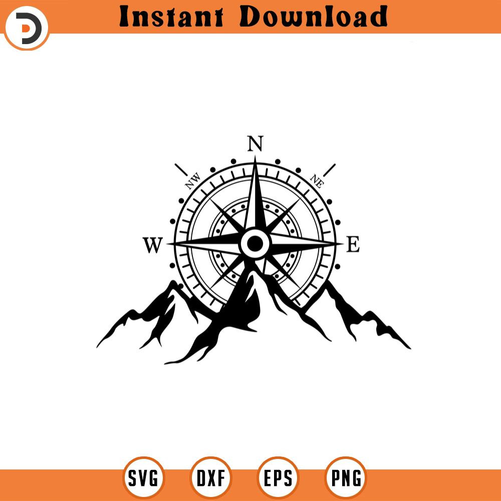 SVG210524246-Compass Svg Nautical Compass Mountain Svg.jpg