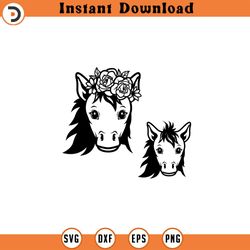 cute floral horse svg cute horse face svg