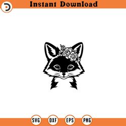 floral baby fox svg fox face svg