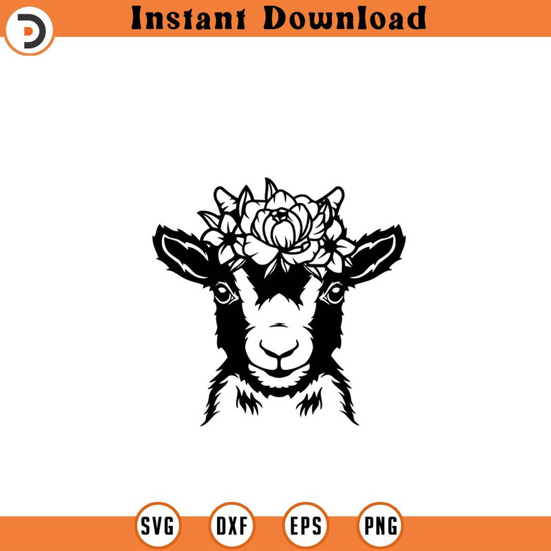 SVG210524340-Floral Baby Goat SVG File Cute Goat Svg.jpg