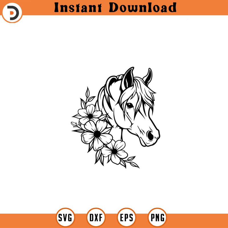 SVG210524400-Horse SVG File Horse with Flowers Svg.jpg