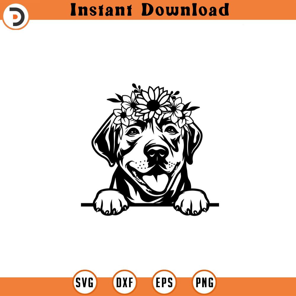 SVG210524427-Labrador Retriever with Florals Svg Labrador Svg.jpg