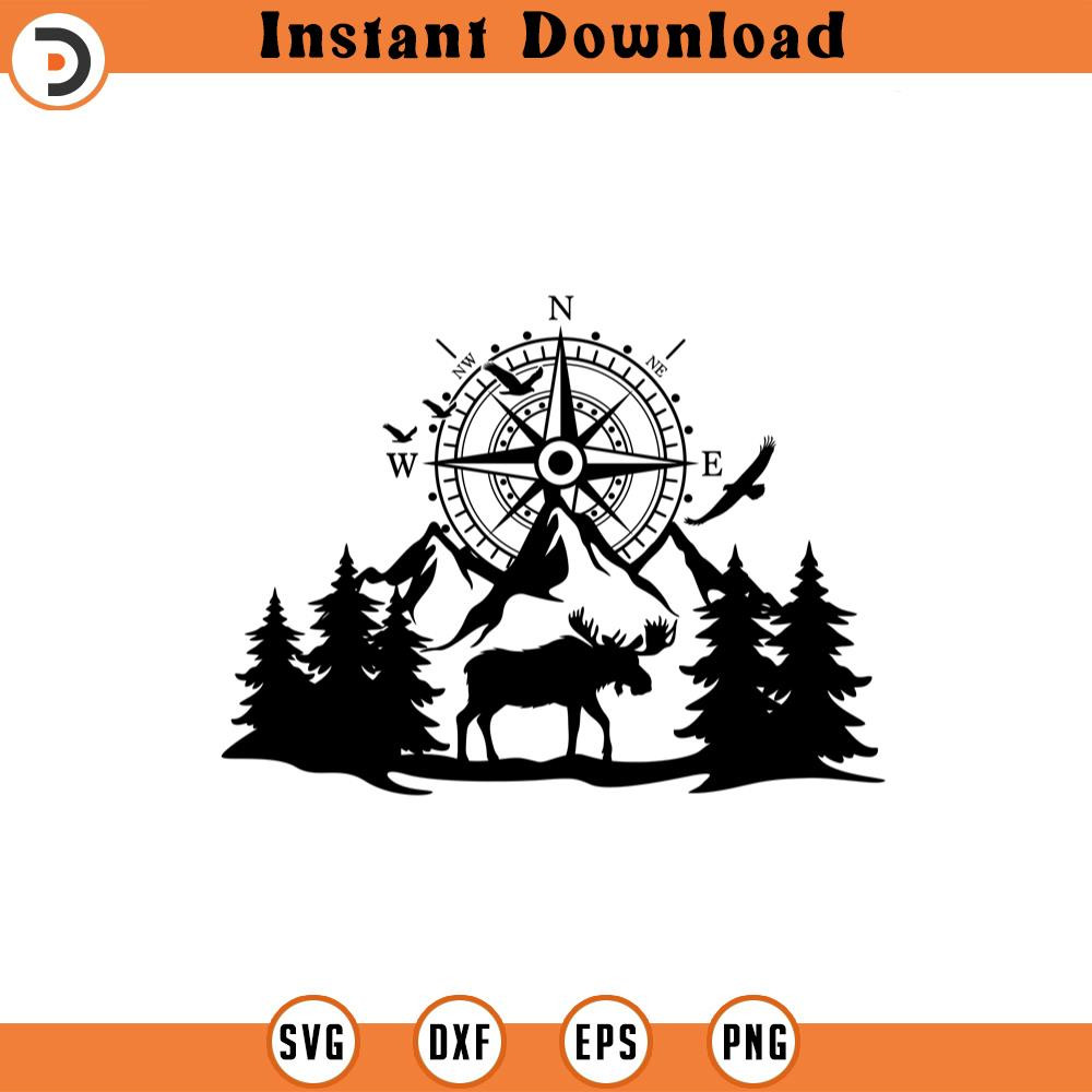 SVG210524452-Moose SVG Mountain Scene SVG Hunting svg.jpg